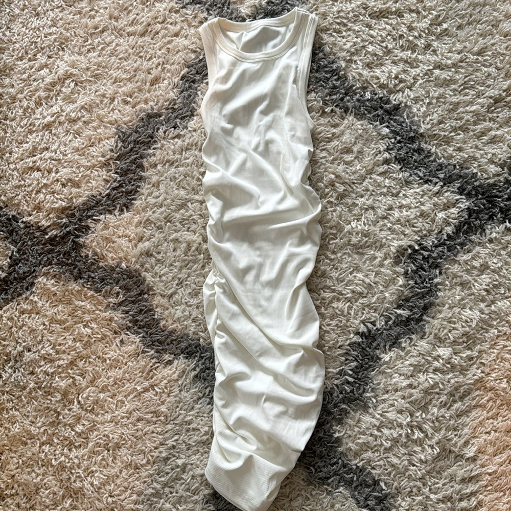 White Ribbed Bodycon Dress - Picture 2 of 4
